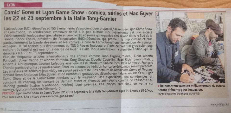 Article dans le journal